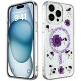  Futrola Luxury Flowers za iPhone 16 Pro (6.3) ljubicasta | ePonuda.com