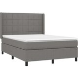  Box spring postelja z vzmetnico LED temno siva 140x200 cm blago, (20789456) | Shoptok.si