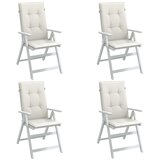  Jastuci za stolice 4 kom prošarano krem 120x50x4 cm tkanina | shoptok.hr