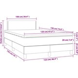  Krevet s oprugama i madracem LED smeđesivi 120x190cm od tkanine | shoptok.hr