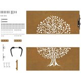  Vrtna vrata 85 x 100 cm od čelika COR-TEN s uzorkom stabla | shoptok.hr