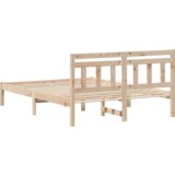 vidaXL krevetna konstrukcija smeđa 135 x 190 cm masivna borovina | shoptok.hr