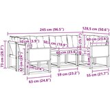 Set vanjskih sofa 6 pcs Prirodna i Svjetlosiva | shoptok.hr
