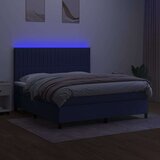  Box spring postelja z vzmetnico LED modra 160x200 cm blago, (20902410) | Shoptok.si