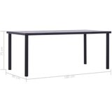  Blagovaonski stol crni i siva boja betona 180 x 90 x 75 cm MDF | shoptok.hr