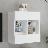  The Living Store Stenska TV omarica z LED lučkami bela 58,5x30x60,5 cm - TV Stenska Omarica, (21499131) Cene