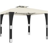  Sjenica s dvostrukim krovom krem 2,98 x 2,98 čelična | shoptok.hr