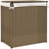  Košara za rublje s 2 odjeljka 53 x 35 x 57 cm od poliratana | shoptok.hr