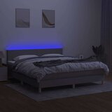  Box spring s madracem LED svjetlosivi 180x200 cm tkanina | shoptok.hr
