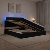  LED krevet za pohranu s madracem Crna 180 x 200 cm Baršun | shoptok.hr