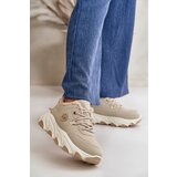 Boto Warm Women's Sports Shoes Lace-up On Platform Beige Bialoa | Shoptok.si