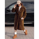 DStreet Women's winter coat GLAMFUR long fur camel | Shoptok.si