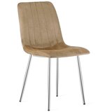 Lava stolica - baršunasto smeđa / kromirane noge x 1 | shoptok.hr