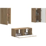  Komplet TV omaric 6 pcs Umetni hrast Konstruiran les - - Rjava - 96.2 - 98 x 31 x 29,5 cm - 2025-vidaXL-Uvoz_2 | Shoptok.si