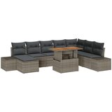 vidaXL vrtna sedežna garnitura 9-delni set Siva Ratan, poliester blazine, (22064814) | Shoptok.si