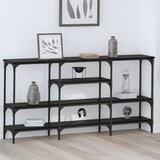 vidaXL Konzolna miza Črni hrast 160 x 29 x 80 cm Konstruiran les | Shoptok.si