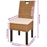vidaXL Blagovaonske stolice 2 kom Kubu Ratan i Mango Drvo | shoptok.hr