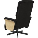  Naslonjač od tkanine s osloncem za noge crni | shoptok.hr