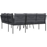 Set vrtnih sofa s jastucima crni od čelika i tekstilena | shoptok.hr
