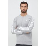 Adidas Bombažen pulover moška, siva barva | Shoptok.si