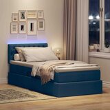  LED krevet za pohranu s madracem Plava 90 x 190 cm Tkanina | shoptok.hr