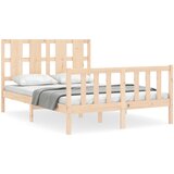 vidaXL Posteljni okvir z vzglavjem 140x190 cm trden les, (20642094) Cene