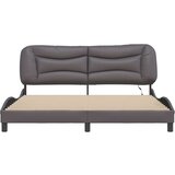  Posteljni okvir z LED lučkami siv 180x200 cm umetno usnje | Shoptok.si