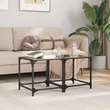  Stolići za kavu s crnim staklenim vrhom 2 kom 40x40x40 cm čelik | shoptok.hr