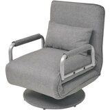 In okretna stolica sofa krevet od tkanine svjetlosivi Cijene