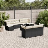  11-dijelni set vrtnih sofa od poliratana s jastucima crni | shoptok.hr