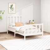 Maison Chic Posteljni okvir - Enojna postelja - Postelja za odrasle brez vzmetnice bel 90x200 cm trdna borovina-J6986, (21767902) | Shoptok.si
