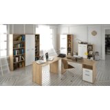Kondela Omarica s policami, hrast sonoma/bela, MAURUS NEW MA50 | Shoptok.si