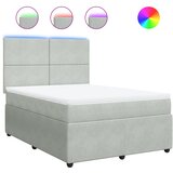 vidaXL Box spring postelja z vzmetnico svetlo siva 160x200 cm žamet, (21306860) | Shoptok.si