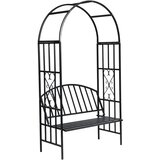 Timeless Tools Rožna pergola v obliki srca z klopjo - trden kovinski okvir, zasnova za plezanje cvetlic, (5000401631) Slike