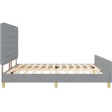  Krevetna konstrukcija Svjetlosiva 200 x 200 cm tkanina | shoptok.hr