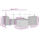  5-dijelni vrtni set sofa s jastucima bež od poliratana | shoptok.hr