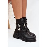Boto Insulated work boots with strap and silver buckles Black Kaelina | shoptok.hr