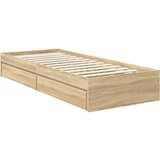  Postelja s shranjevanjem z vzglavjem Sonoma hrast 75 x 190 cm, (5000105872) | Shoptok.si
