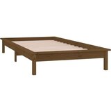  Posteljni okvir medeno rjav 75x190 cm trden les, (21073558) | Shoptok.si