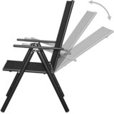  9-dijelni sklopivi vrtni blagovaonski set od aluminija crni | shoptok.hr