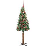 vidaXL Ožja jelka med 300 LED Zelena in Bela 180 cm PVC in trden bor | Shoptok.si