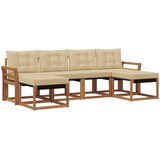  Set vanjskih sofa 6 kom. Prirodna i bež Smeđa 253 x 122,5 x 73 cm | shoptok.hr
