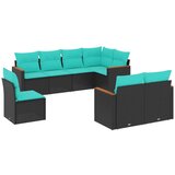  Vrtni set od 8 dijelova s jastucima, crni poliratan | shoptok.hr