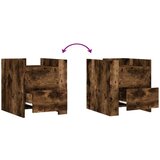vidaXL Nočna omarica dimljeni hrast 45x50x50 cm inženirski les | Shoptok.si