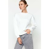 Trendyol Thick Ecru with Fleece Inside Regular/Normal fit Crew Neck Basic Knitted Sweatshirt Cene