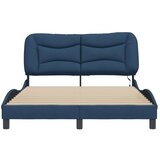  Okvir kreveta s LED svjetlima plavi 140 x 200 cm od tkanine | shoptok.hr