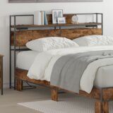 vidaXL Skladiščni naslon Dimljeni hrast 120 cm Konstruiran les | Shoptok.si