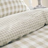 Catherine Lansfield Bijela/bež posteljina za bračni krevet od krepa 200x200 cm Gingham Check – | shoptok.hr