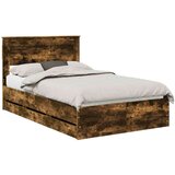  postelja s predali, konstruiran les, dimljena orehova, 135×190 cm | Shoptok.si