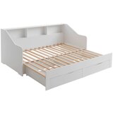 CARRYHOME raztegljiva postelja 90-180 cm x 200 cm , bela | Shoptok.si